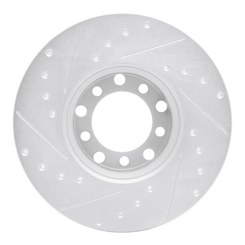 R1 68-76 Mercedes-Benz 220 Front Right Drilled & Slotted Silver Brake Rotor