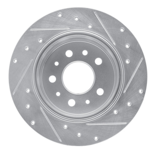 R1 61-91 Mercedes-Benz 230 Rear Left Drilled & Slotted Silver Brake Rotor