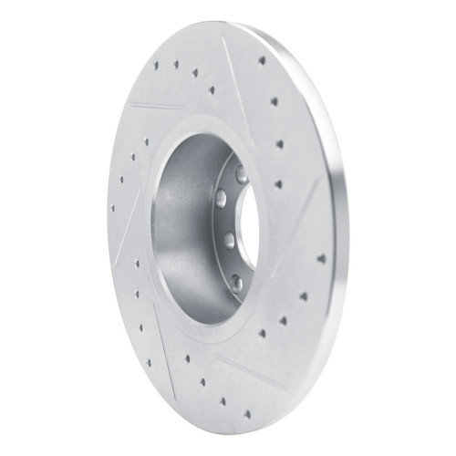 R1 65-73 Mercedes-Benz 250SEC Front Left Drilled & Slotted Silver Brake Rotor