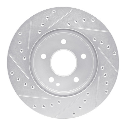 R1 94-97 Mercedes-Benz C230 Front Right Drilled & Slotted Silver Brake Rotor