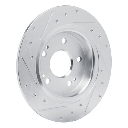 R1 22-25 Acura Integra Rear Left Drilled & Slotted Silver Brake Rotor