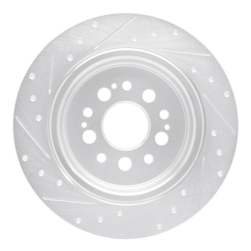 R1 17-25 Acura RDX Rear Right Drilled & Slotted Silver Brake Rotor