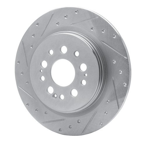 R1 17-25 Acura RDX Rear Left Drilled & Slotted Silver Brake Rotor
