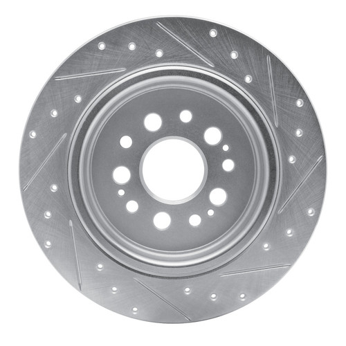 R1 17-25 Acura RDX Rear Left Drilled & Slotted Silver Brake Rotor
