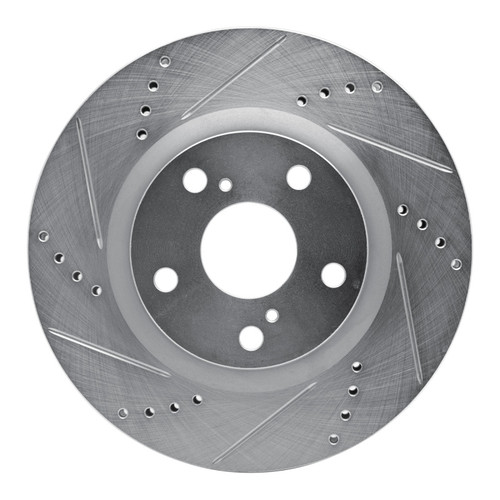 R1 17-21 Honda CLARITY Front Left Drilled & Slotted Silver Brake Rotor