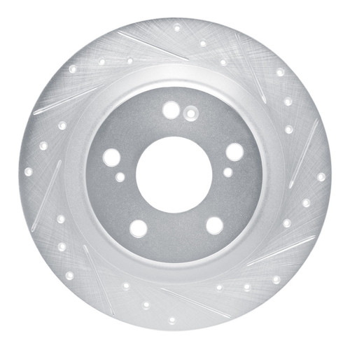 R1 17-25 Acura Integra Rear Right Drilled & Slotted Silver Brake Rotor