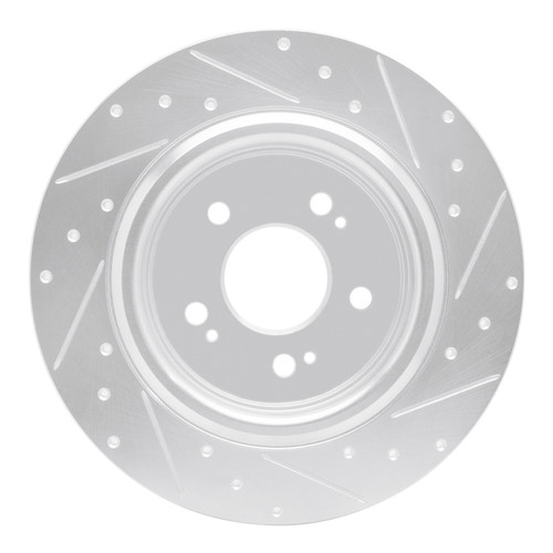 R1 18-25 Honda Odyssey Rear Left Drilled & Slotted Silver Brake Rotor