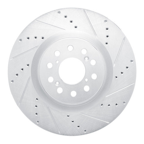R1 17-25 Acura Integra Front Right Drilled & Slotted Silver Brake Rotor