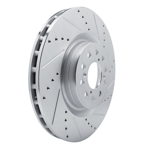 R1 17-25 Acura Integra Front Right Drilled & Slotted Silver Brake Rotor