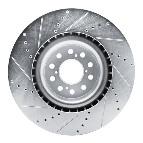 R1 17-25 Acura Integra Front Right Drilled & Slotted Silver Brake Rotor