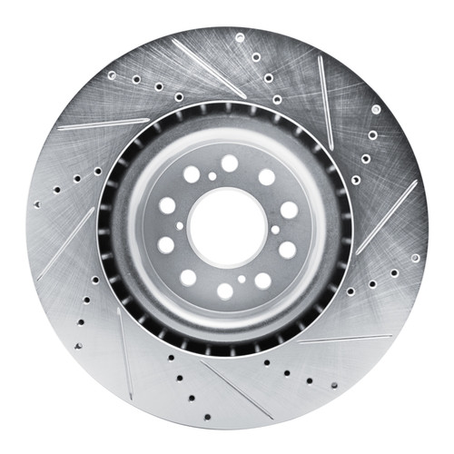 R1 17-25 Acura Integra Front Left Drilled & Slotted Silver Brake Rotor