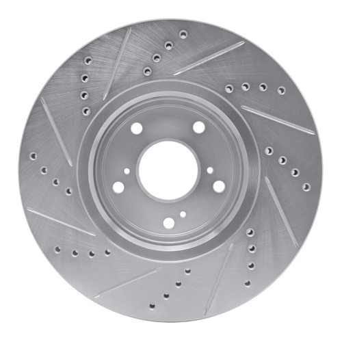 R1 16-22 Acura ILX Front Right Drilled & Slotted Silver Brake Rotor