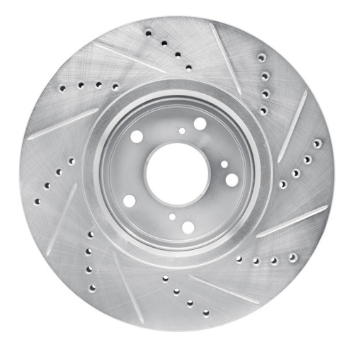 R1 16-22 Acura ILX Front Left Drilled & Slotted Silver Brake Rotor