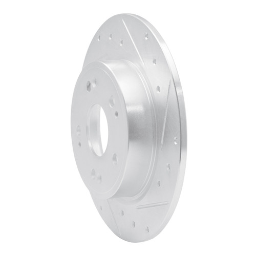 R1 16-16 Honda CR-Z Rear Right Drilled & Slotted Silver Brake Rotor