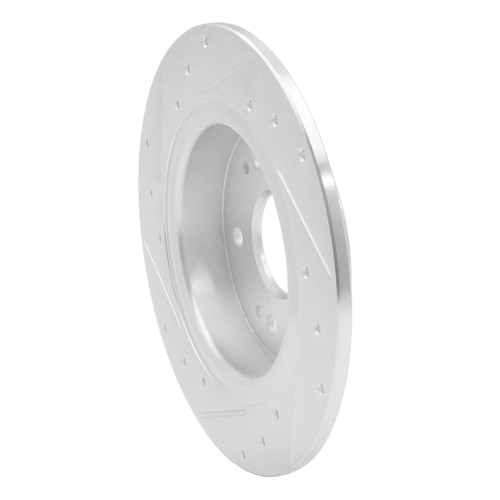 R1 16-16 Honda CR-Z Rear Right Drilled & Slotted Silver Brake Rotor