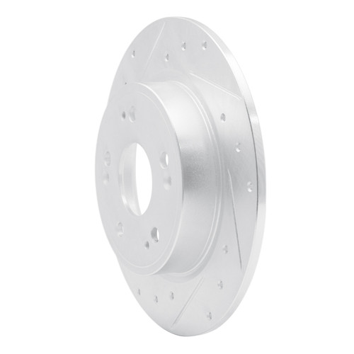 R1 16-16 Honda CR-Z Rear Left Drilled & Slotted Silver Brake Rotor