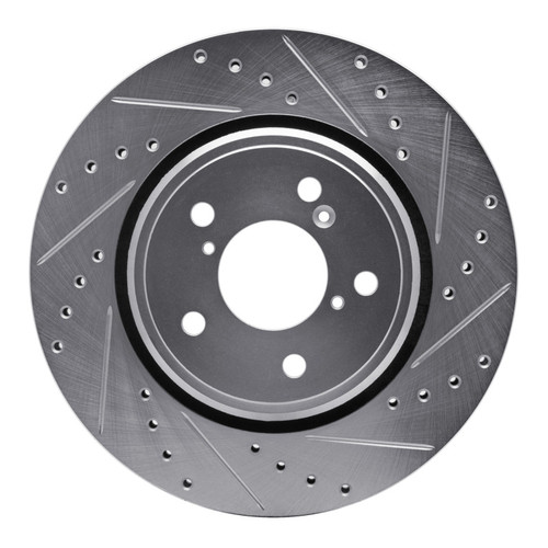 R1 15-25 Acura MDX Front Right Drilled & Slotted Silver Brake Rotor