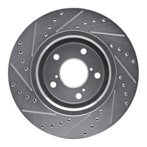 R1 15-25 Acura MDX Front Right Drilled & Slotted Silver Brake Rotor