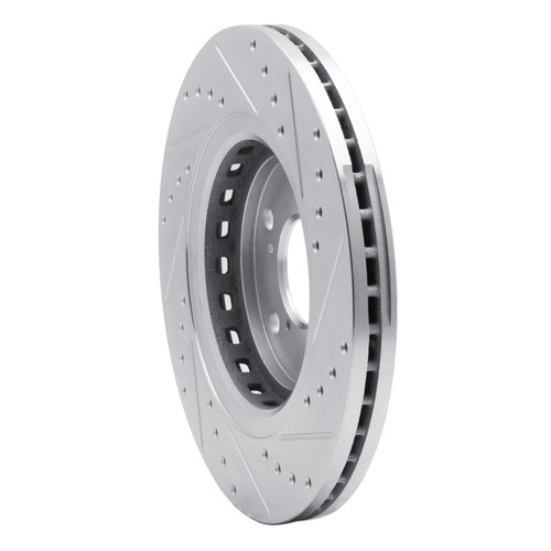 R1 15-25 Acura MDX Front Left Drilled & Slotted Silver Brake Rotor