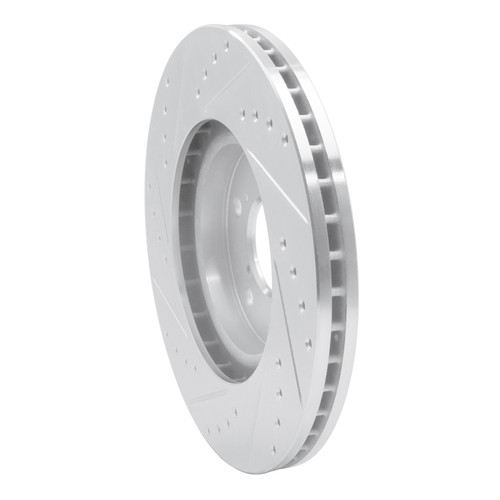 R1 06-14 Honda Ridgeline Front Right Drilled & Slotted Silver Brake Rotor