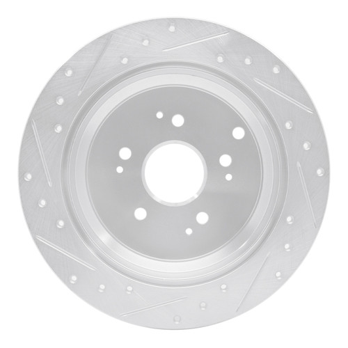 R1 02-04 Honda Odyssey Rear Right Drilled & Slotted Silver Brake Rotor