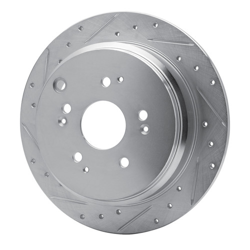 R1 02-04 Honda Odyssey Rear Left Drilled & Slotted Silver Brake Rotor