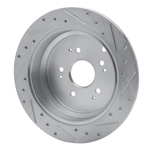 R1 02-04 Honda Odyssey Rear Left Drilled & Slotted Silver Brake Rotor