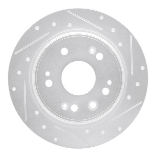 R1 02-04 Honda CR-V Rear Right Drilled & Slotted Silver Brake Rotor