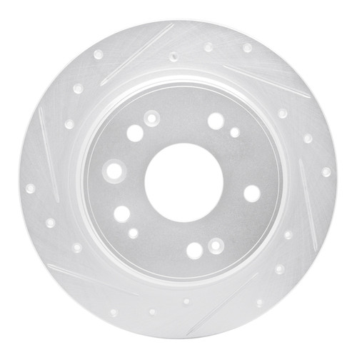 R1 02-04 Honda CR-V Rear Left Drilled & Slotted Silver Brake Rotor