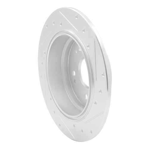 R1 02-04 Honda CR-V Rear Left Drilled & Slotted Silver Brake Rotor