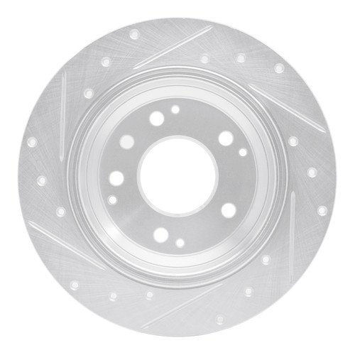R1 91-99 Acura Legend Rear Right Drilled & Slotted Silver Brake Rotor