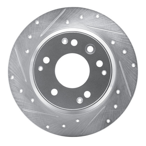R1 91-99 Acura Legend Rear Left Drilled & Slotted Silver Brake Rotor