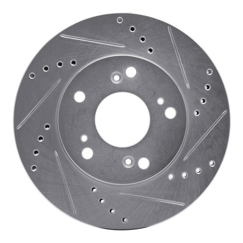 R1 12-15 Acura ILX Front Right Drilled & Slotted Silver Brake Rotor
