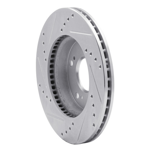 R1 12-15 Acura ILX Front Right Drilled & Slotted Silver Brake Rotor