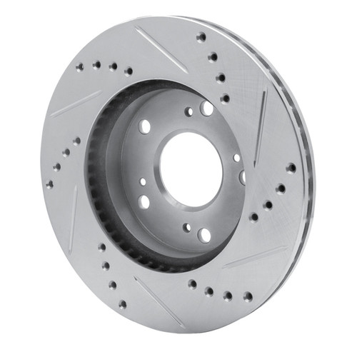 R1 12-15 Acura ILX Front Left Drilled & Slotted Silver Brake Rotor