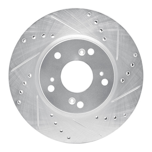 R1 03-17 Acura ILX Front Right Drilled & Slotted Silver Brake Rotor