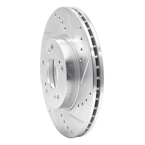 R1 03-17 Acura ILX Front Right Drilled & Slotted Silver Brake Rotor