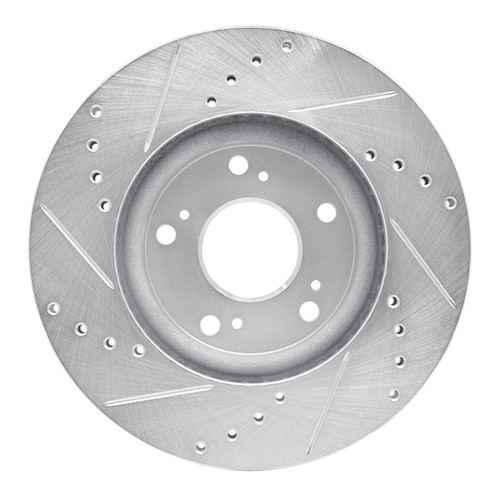 R1 03-17 Acura ILX Front Right Drilled & Slotted Silver Brake Rotor