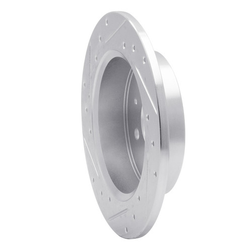 R1 01-05 Acura EL Rear Right Drilled & Slotted Silver Brake Rotor