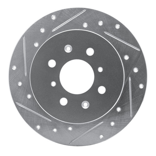 R1 01-05 Acura EL Rear Left Drilled & Slotted Silver Brake Rotor