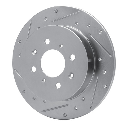 R1 01-05 Acura EL Rear Left Drilled & Slotted Silver Brake Rotor