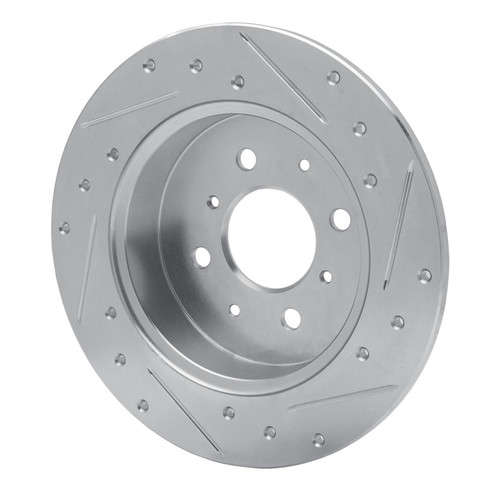 R1 01-05 Acura EL Rear Left Drilled & Slotted Silver Brake Rotor