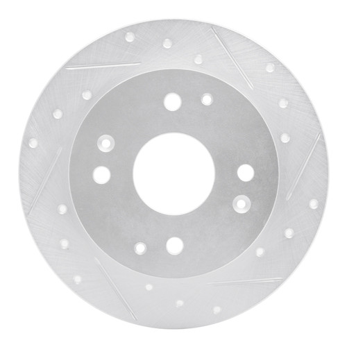 R1 98-02 Acura CL Rear Right Drilled & Slotted Silver Brake Rotor