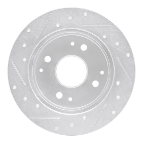 R1 98-02 Acura CL Rear Right Drilled & Slotted Silver Brake Rotor