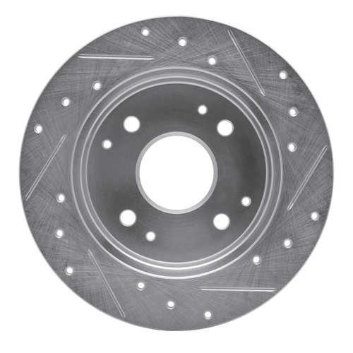 R1 98-02 Acura CL Rear Left Drilled & Slotted Silver Brake Rotor