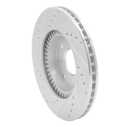 R1 92-96 Honda Prelude Front Right Drilled & Slotted Silver Brake Rotor