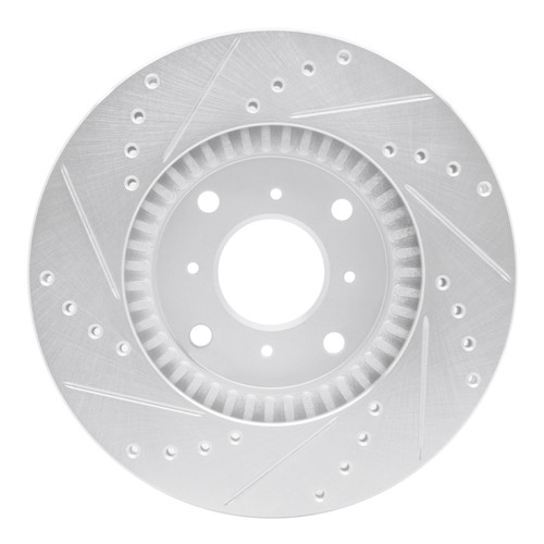 R1 92-96 Honda Prelude Front Right Drilled & Slotted Silver Brake Rotor