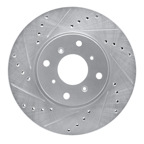 R1 92-96 Honda Prelude Front Left Drilled & Slotted Silver Brake Rotor