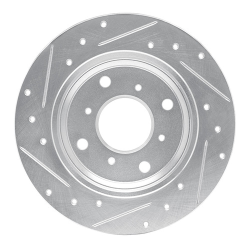 R1 86-96 Acura Legend Rear Right Drilled & Slotted Silver Brake Rotor