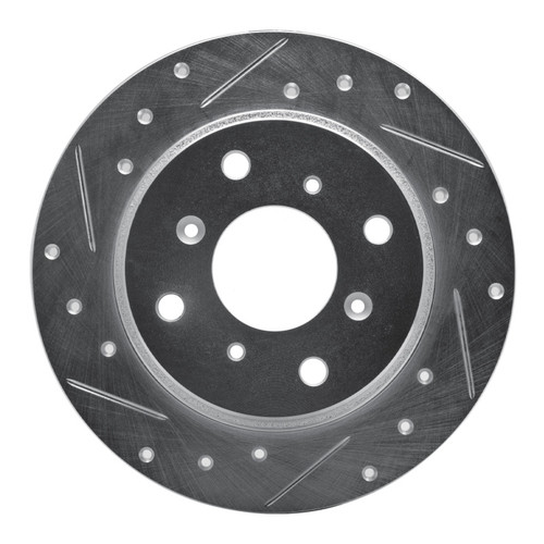 R1 86-96 Acura Legend Rear Left Drilled & Slotted Silver Brake Rotor